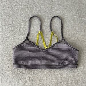 Rare Lululemon - Striped Gray and Pink w Yellow details - Small Bralette